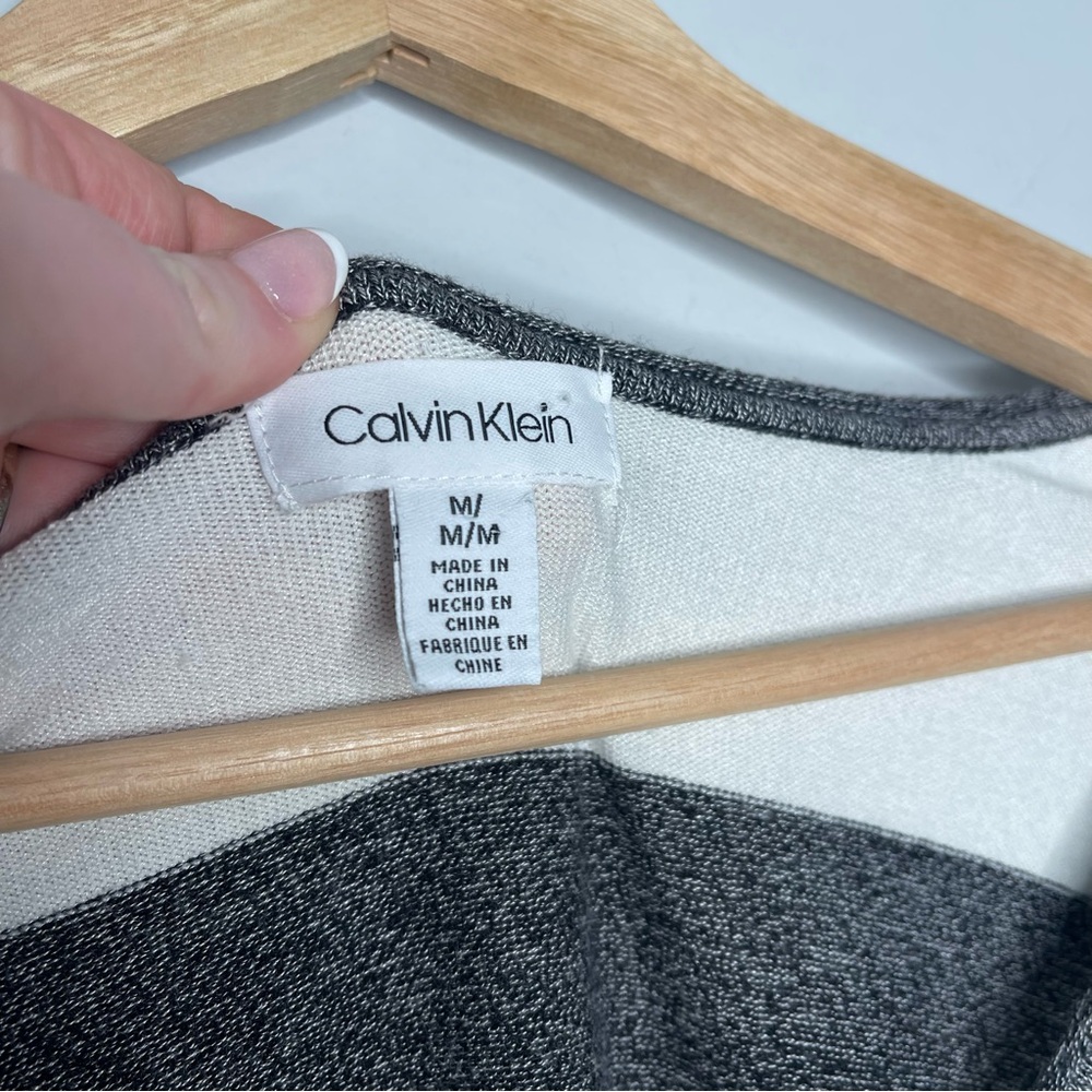 Calvin Klein Striped V-Neck Sweater (Medium) - Picture 7 of 7